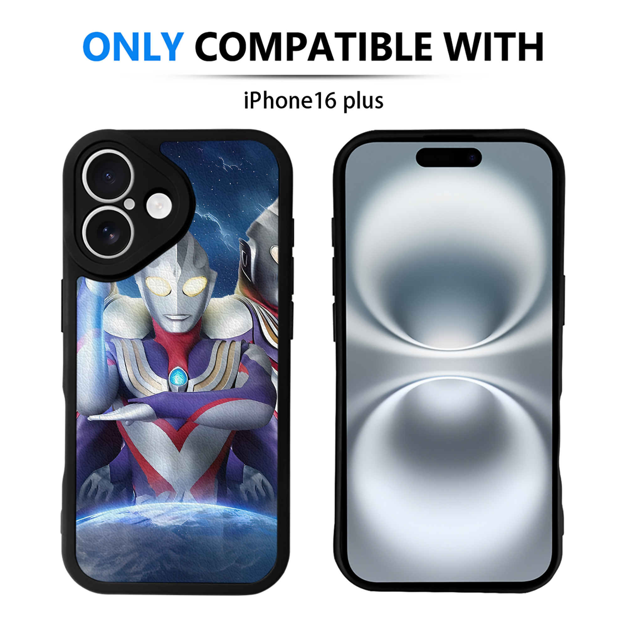 （画像用） ウルトラマン Ultraman 【iPhone 16シリーズ対応】シリコンスマホケース（レザー調） 材質：シリコン